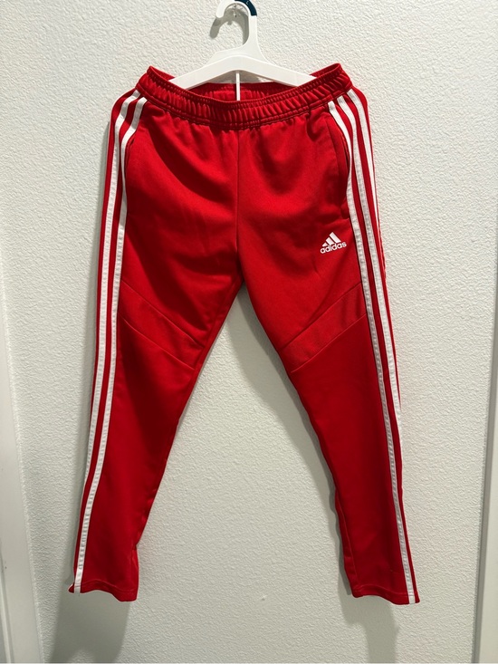 adidas Other - adidas Red Kids Jogger Sweatpants with White Stripes